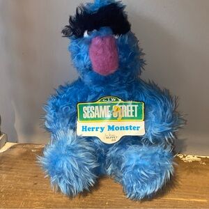 Herry Monster Knickerbocker Plush Sesame Street 15" Vintage Muppets RARE W TAGS!